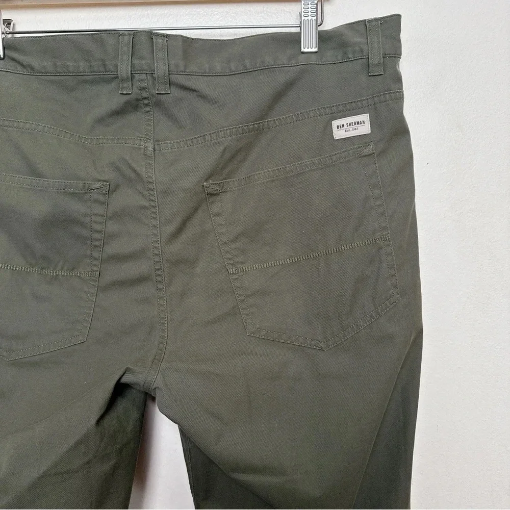 Ben Sherman Mens 38/34 Chino Dark Olive Slim Trouser